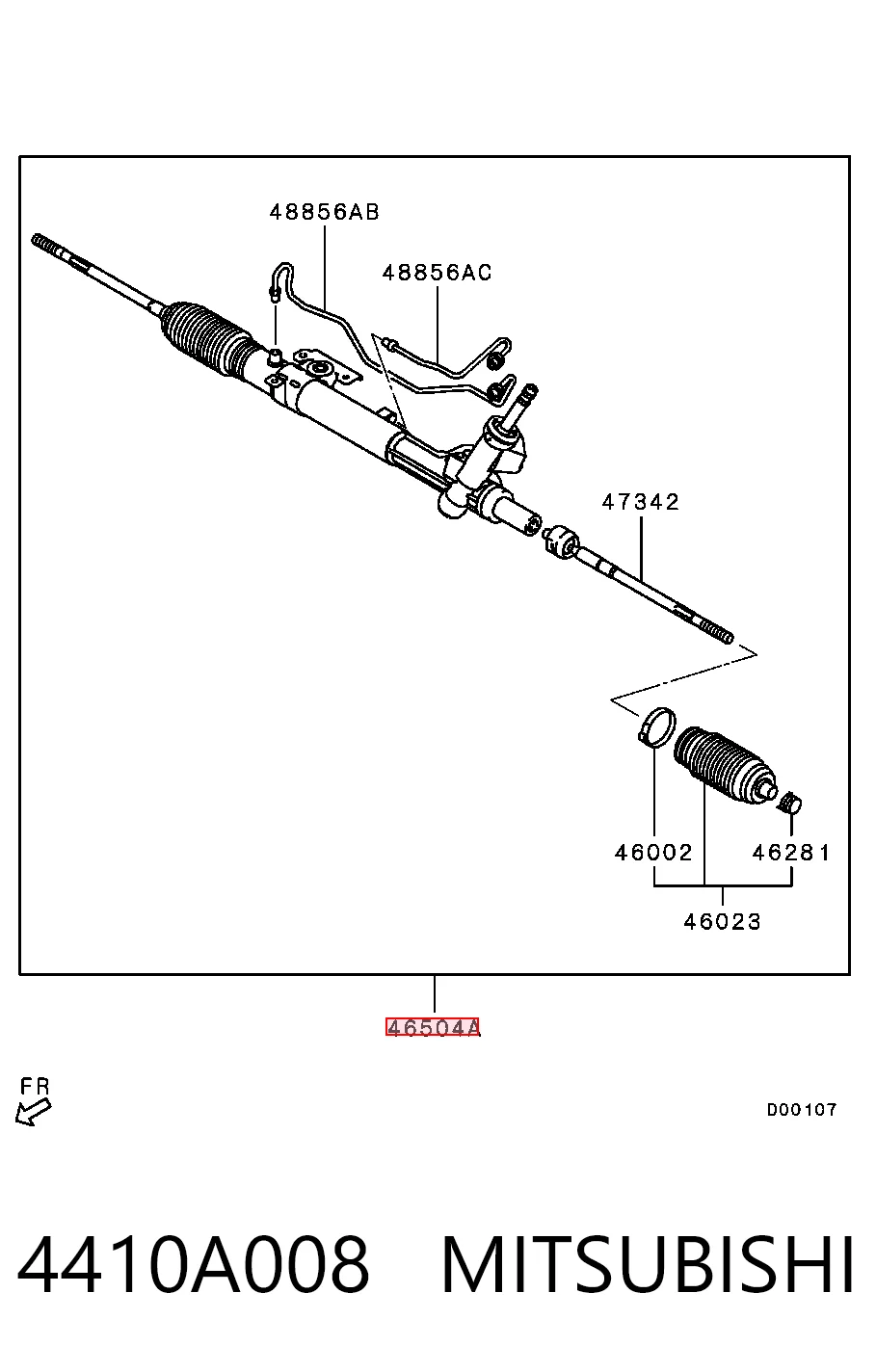 4410A008 Mitsubishi Listwa kierownicza (maglownica)