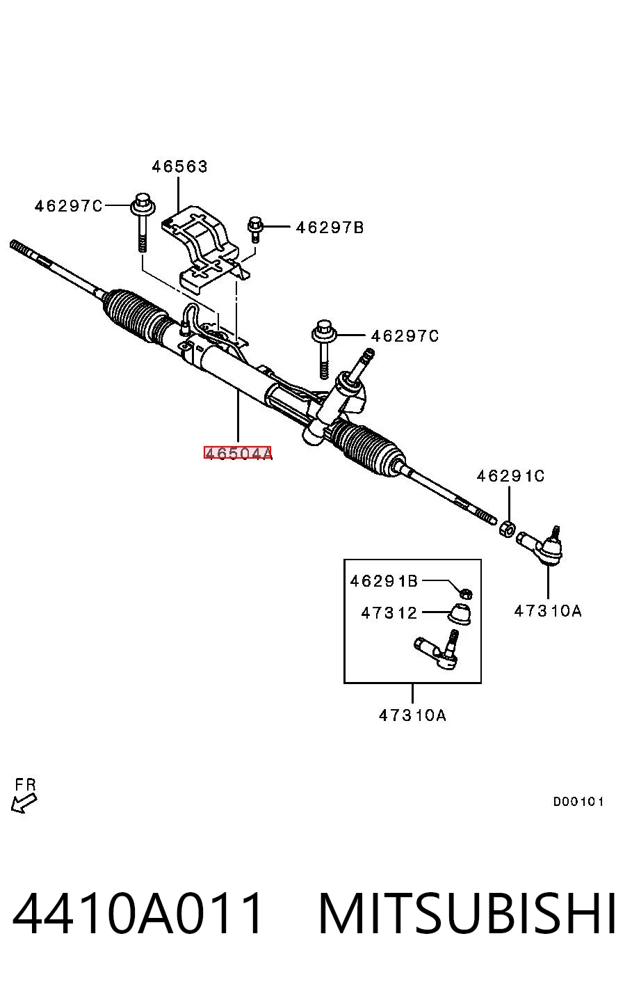 4410A011 Mitsubishi Listwa kierownicza (maglownica)