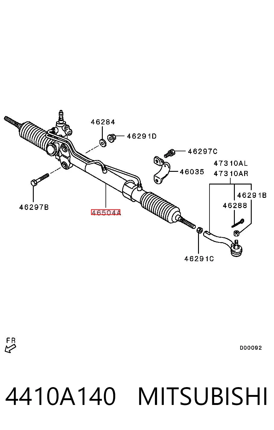 4410A140 Mitsubishi Listwa kierownicza (maglownica)