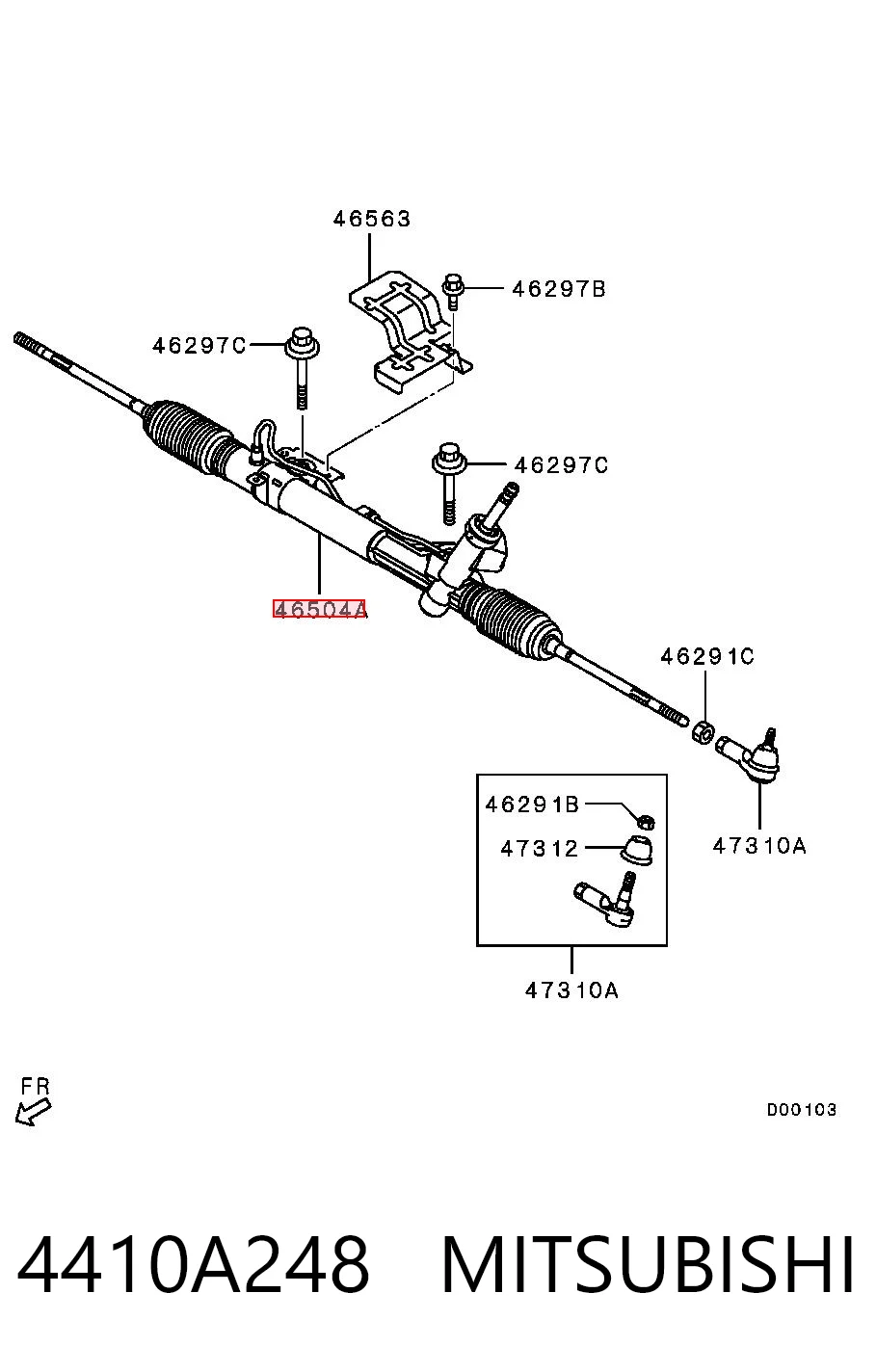 4410A248 Mitsubishi Listwa kierownicza (maglownica)