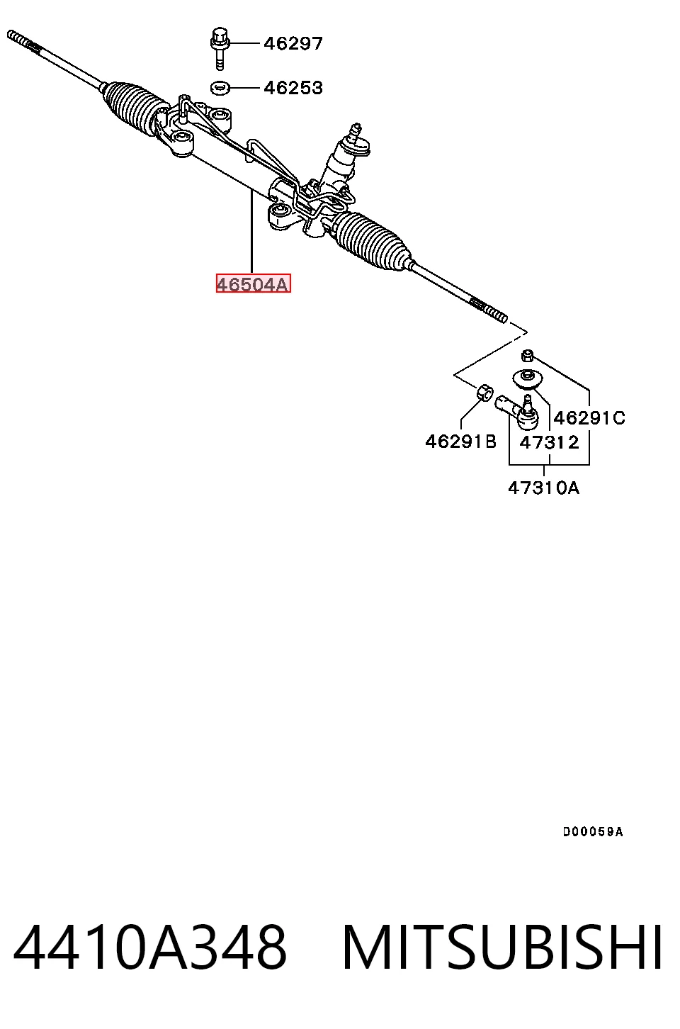 4410A348 Mitsubishi Listwa kierownicza (maglownica)