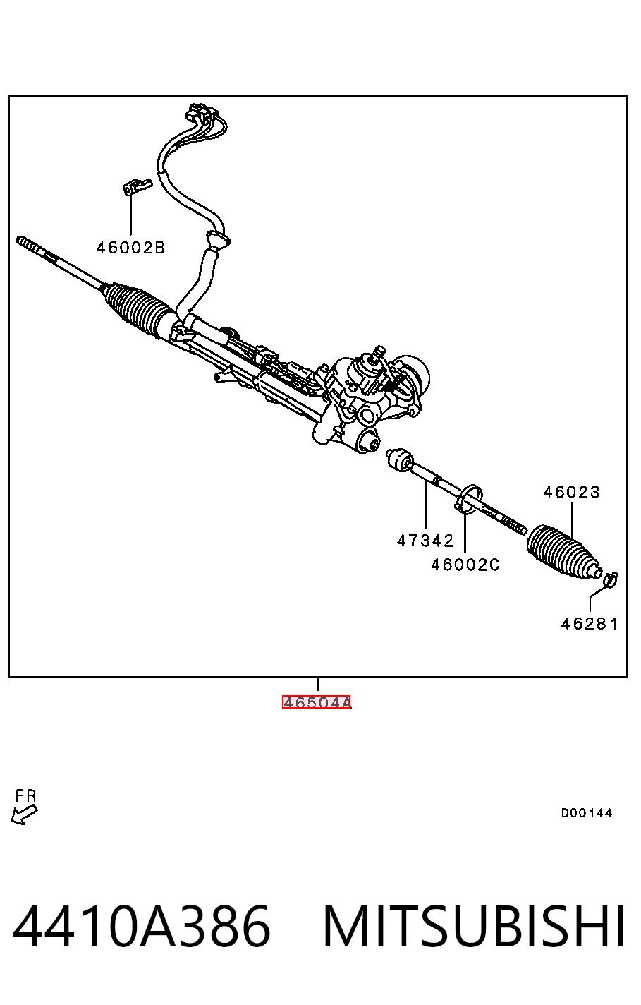 4410A386 Mitsubishi Listwa kierownicza (maglownica)