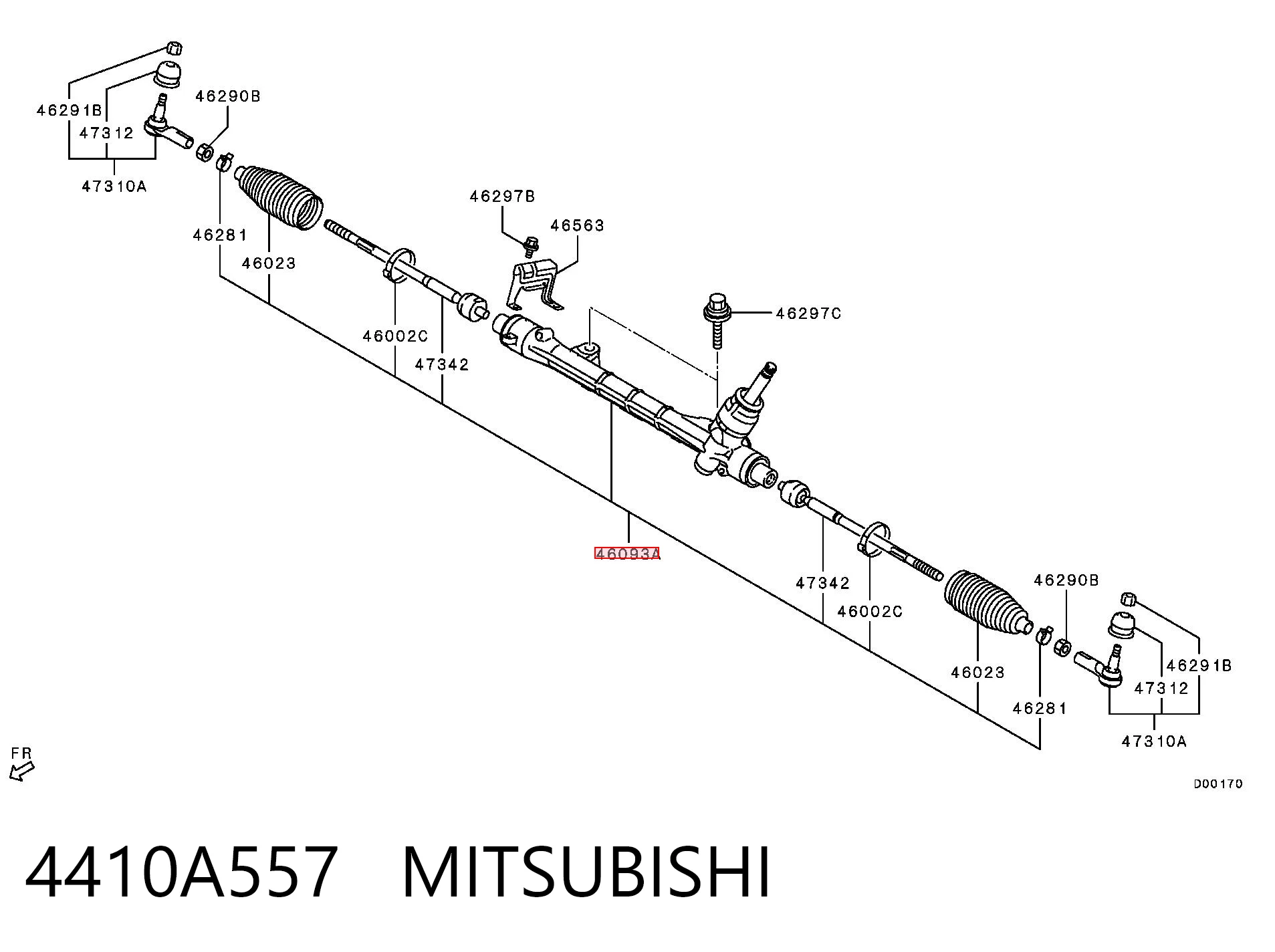 4410A557 Mitsubishi Listwa kierownicza (maglownica)