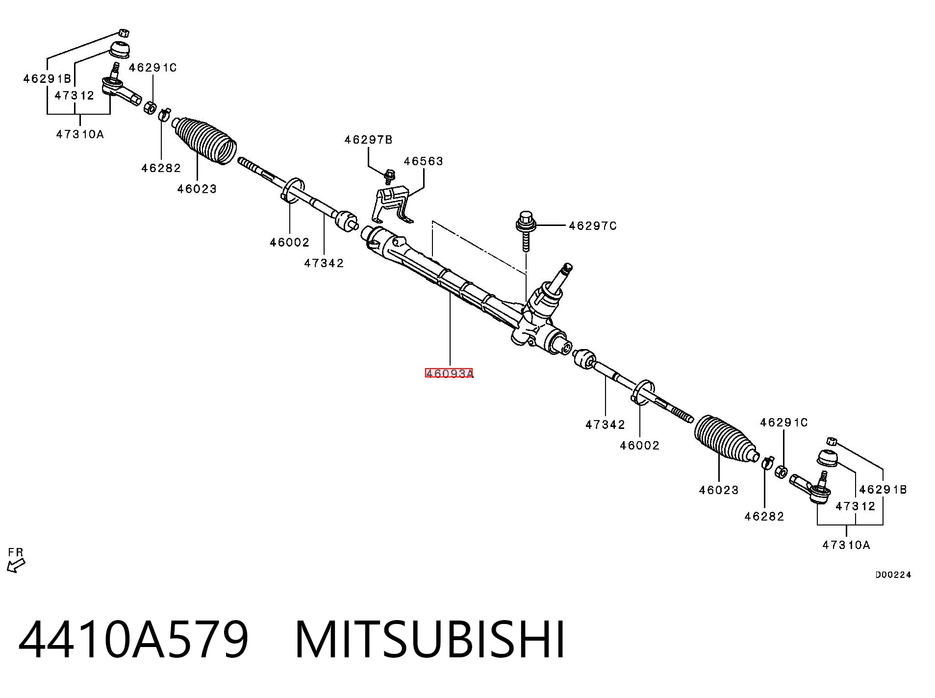 4410A579 Mitsubishi Listwa kierownicza (maglownica)