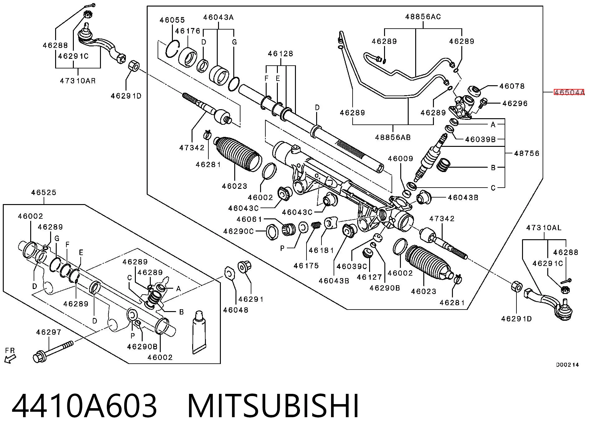 4410A603 Mitsubishi Listwa kierownicza (maglownica)