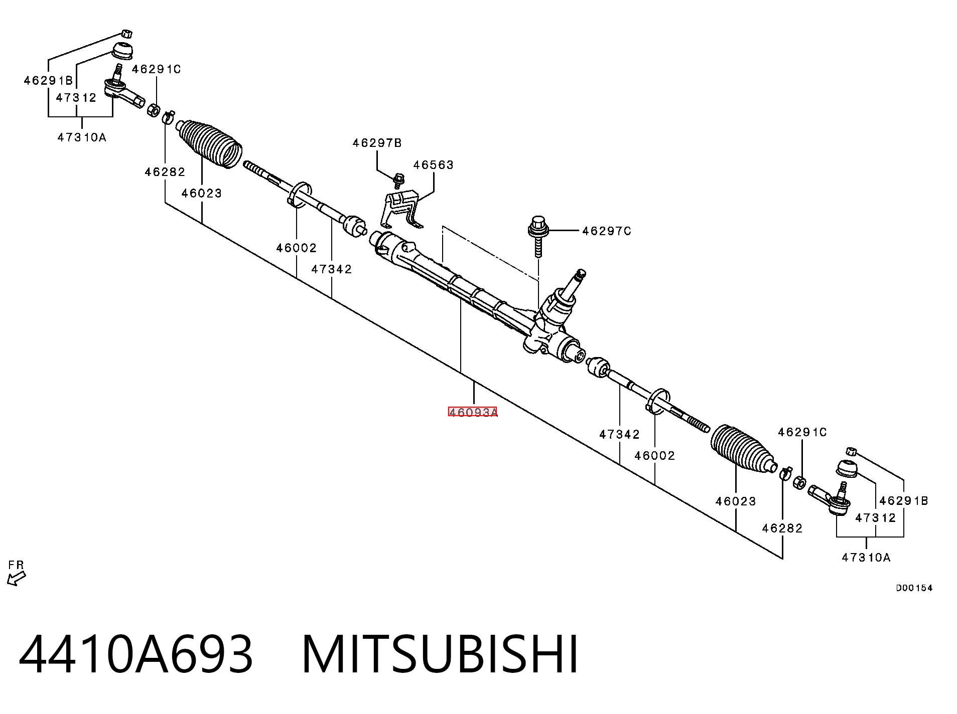4410A693 Mitsubishi Listwa kierownicza (maglownica)
