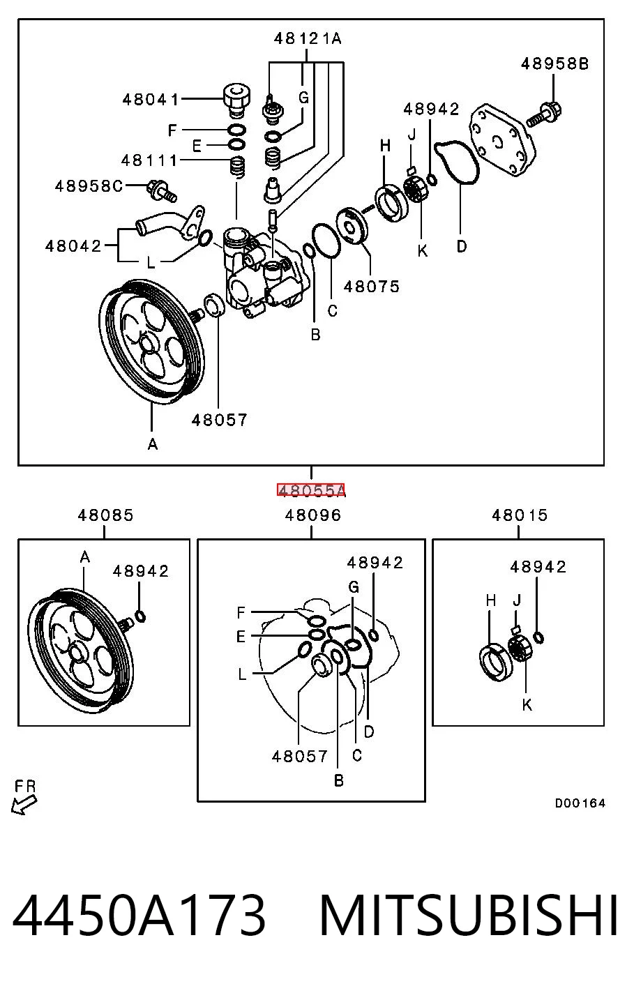 4450A173 Mitsubishi Pompa wspomagania hydraulicznego kierownicy