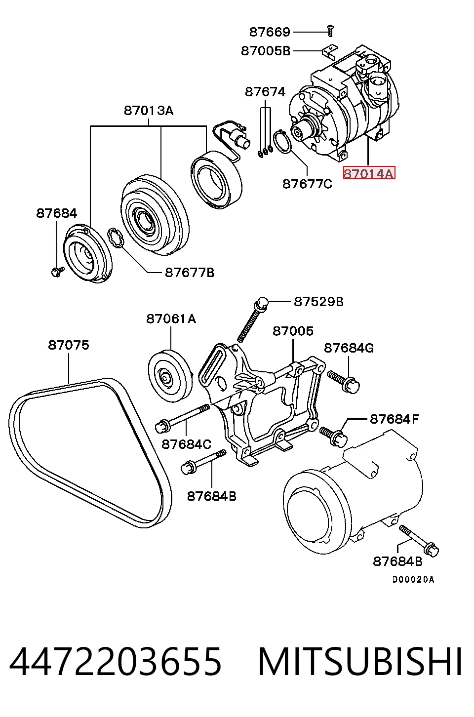 4472203655 Mitsubishi Sprężarka klimatyzacji