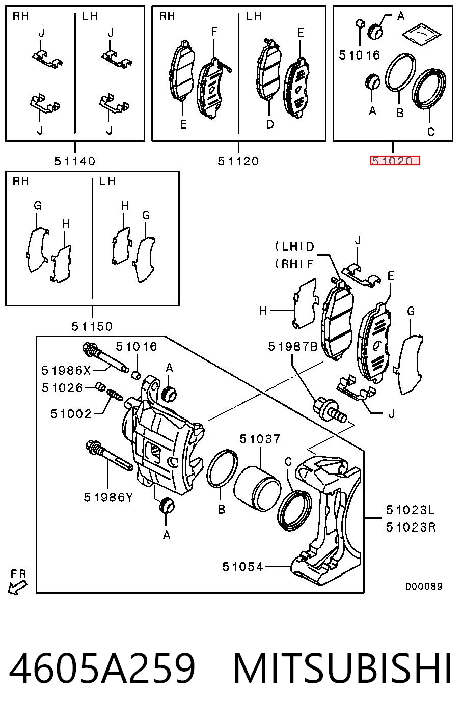 Do koszyka Zestaw naprawczy zacisku hamulcowego przedniego Mitsubishi Lancer X CY_A, CZ_A