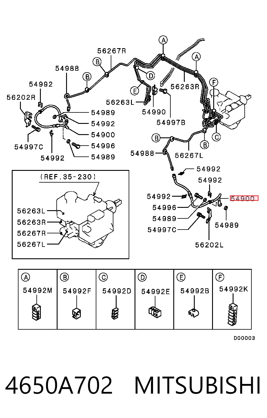 Przewód hamulcowy przedni Mitsubishi Pajero III SUV (V70) (2000 - 2006) cena, od 19,31 USD