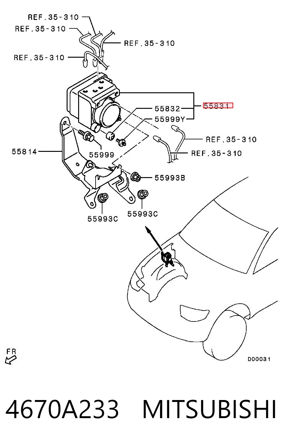 Sterownik ABS  hydrauliczny do Mitsubishi L 200 IV KA, KB