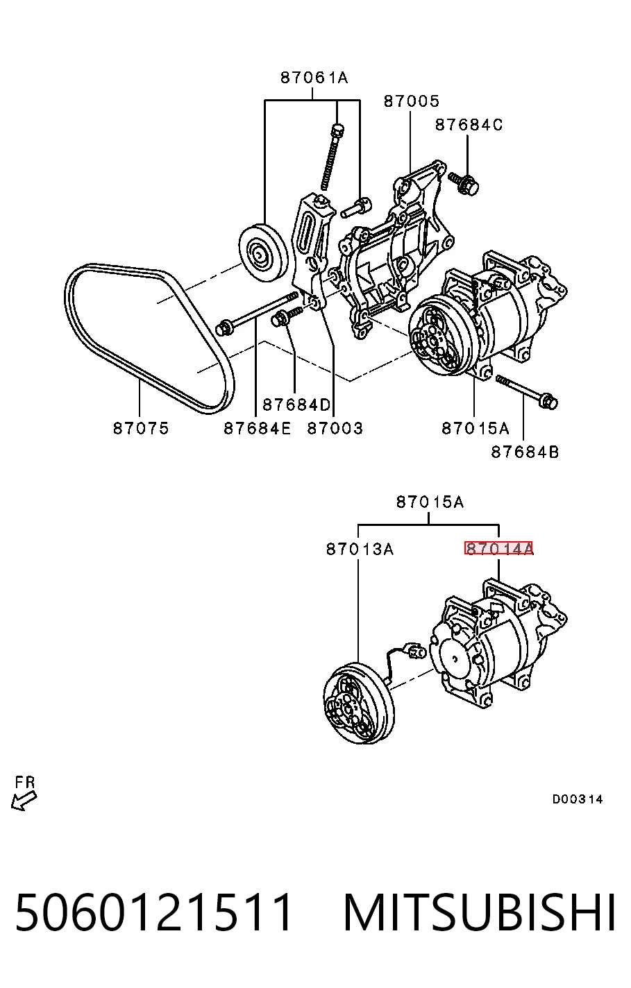 5060121511 Mitsubishi Sprężarka klimatyzacji