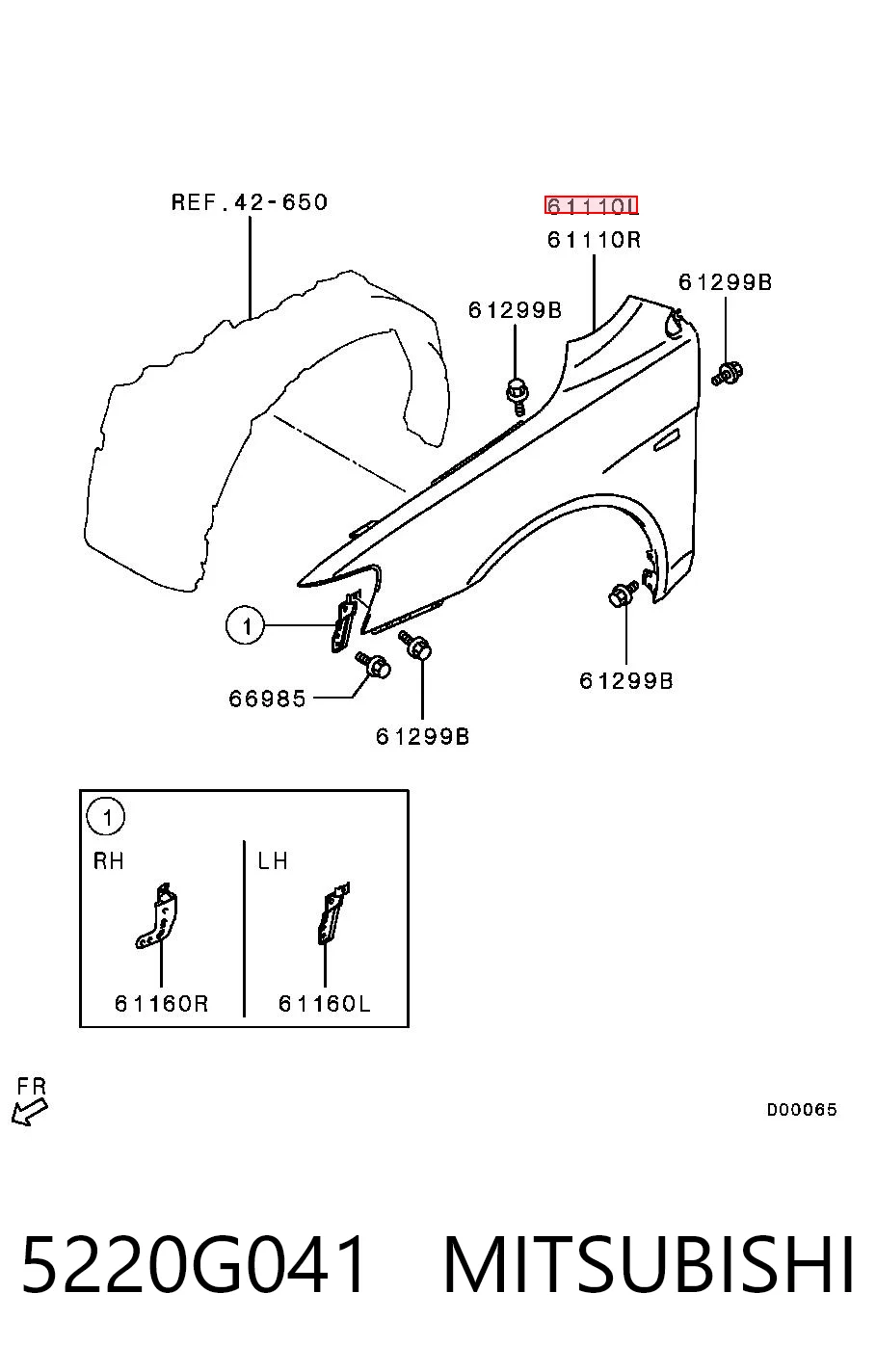 Błotnik przedni lewy Mitsubishi Lancer X sedana (CY_A, CZ_A) (2007 - 2026) cena, od 60,94 USD