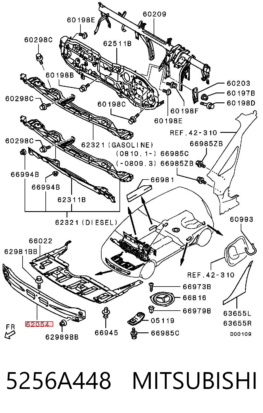 Wzmocnienie zderzaka przedniego do Mitsubishi Colt VI Z3A