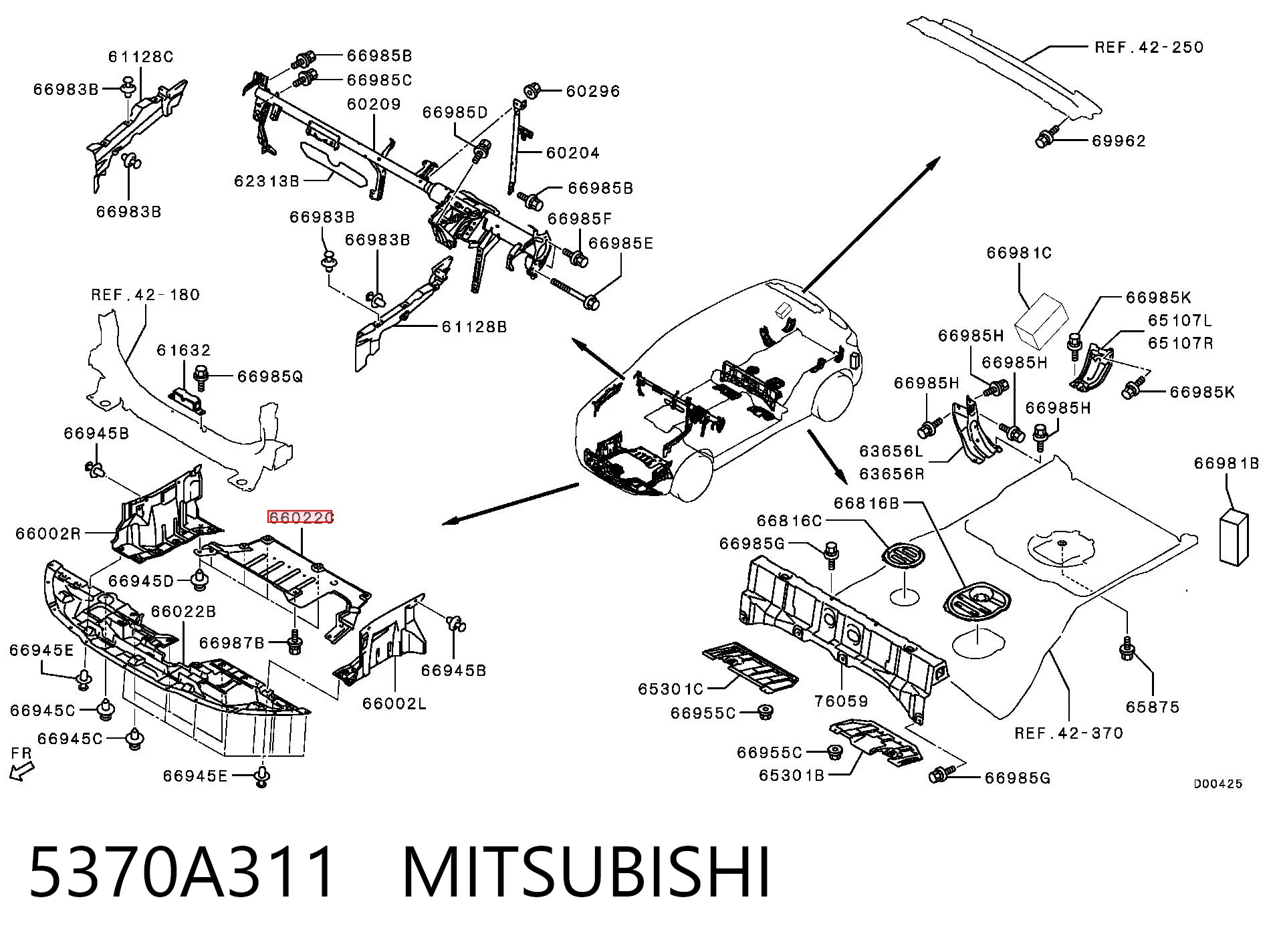 Osłona silnika, miski (przedziału silnika) Mitsubishi Lancer X sedana (CY_A, CZ_A) (2007 - 2026) cena, od 28,80 USD