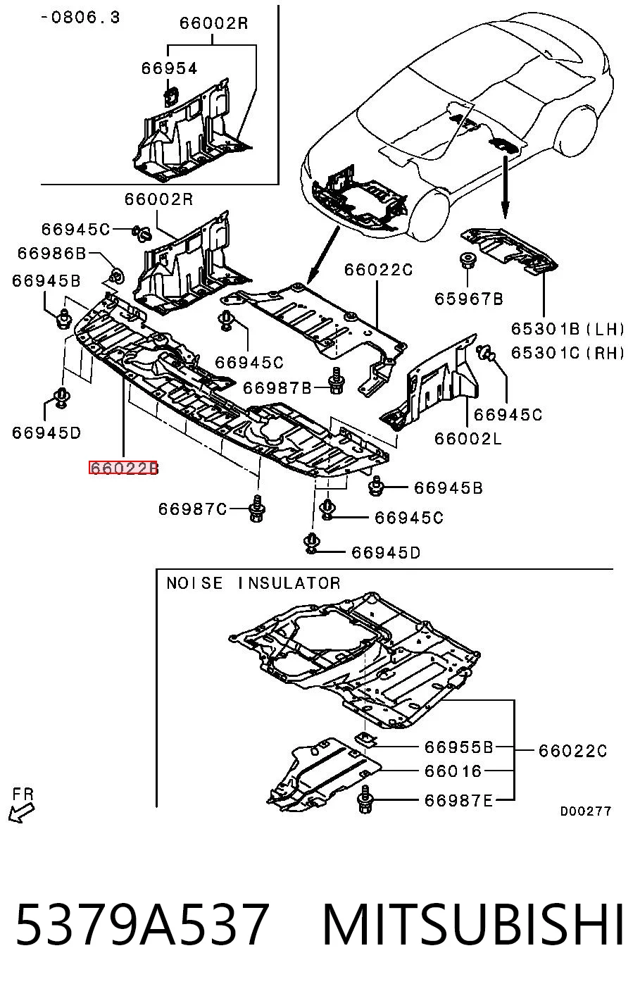 5379A537 Mitsubishi Osłona zderzaka przedniego