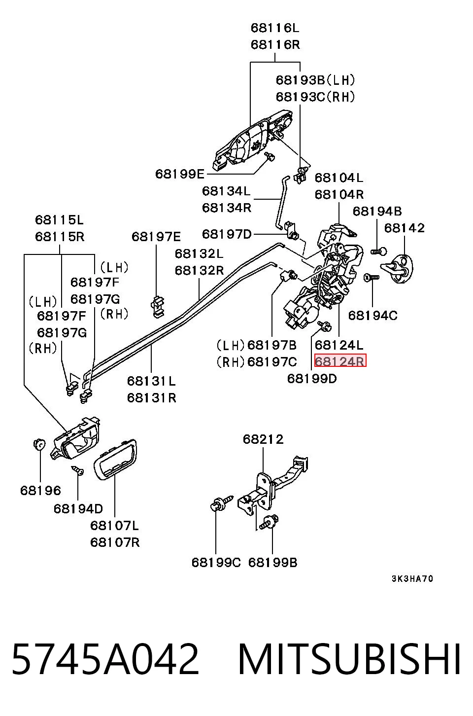 Zamek drzwi tylnych prawych Mitsubishi Pajero IV LONG SUV (V90) (2006 - 2013) cena, od 62,99 USD