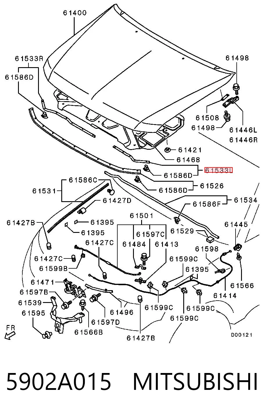 5902A015 Mitsubishi Uszczelka maski