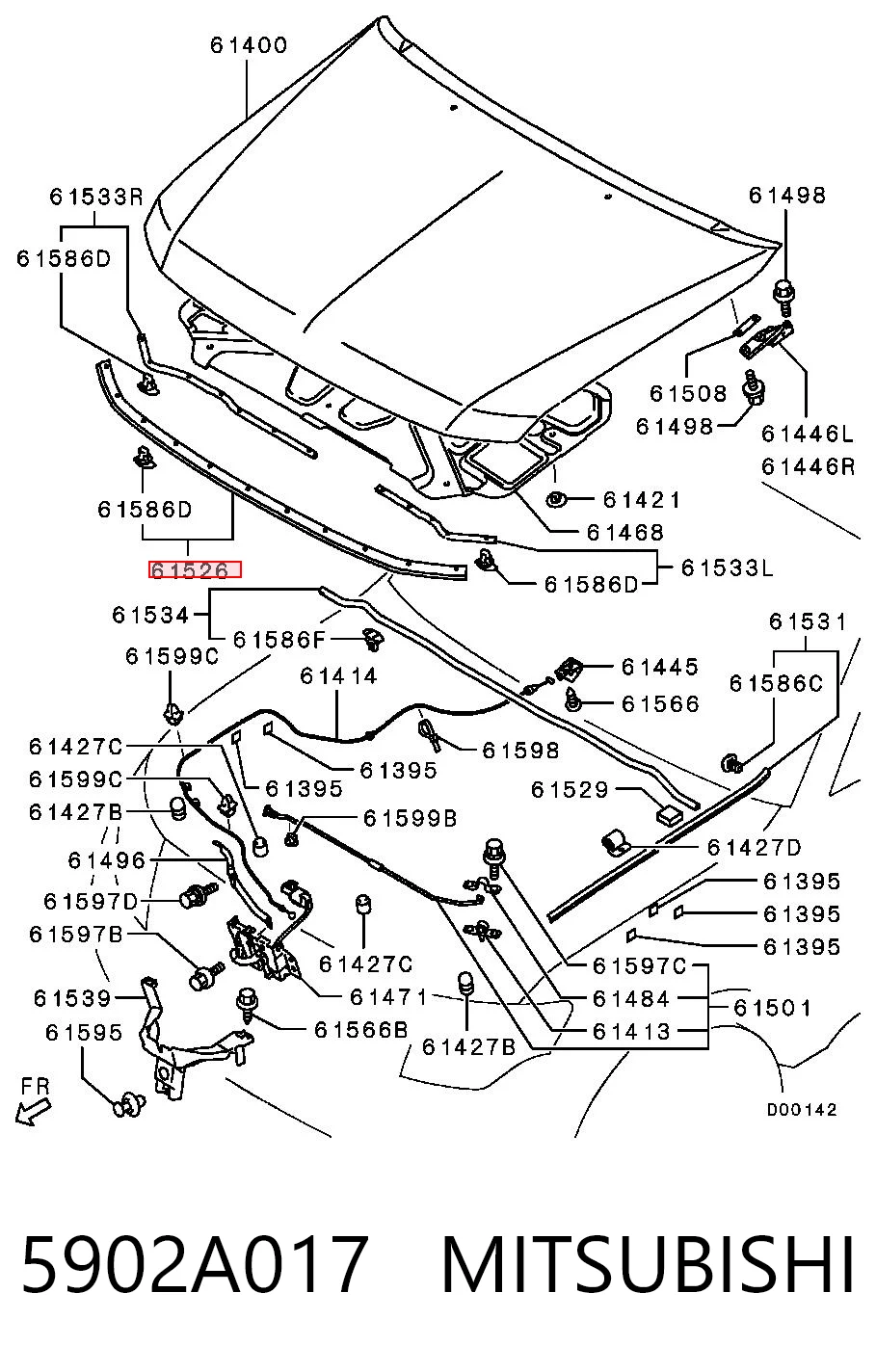 5902A017 Mitsubishi Uszczelka maski