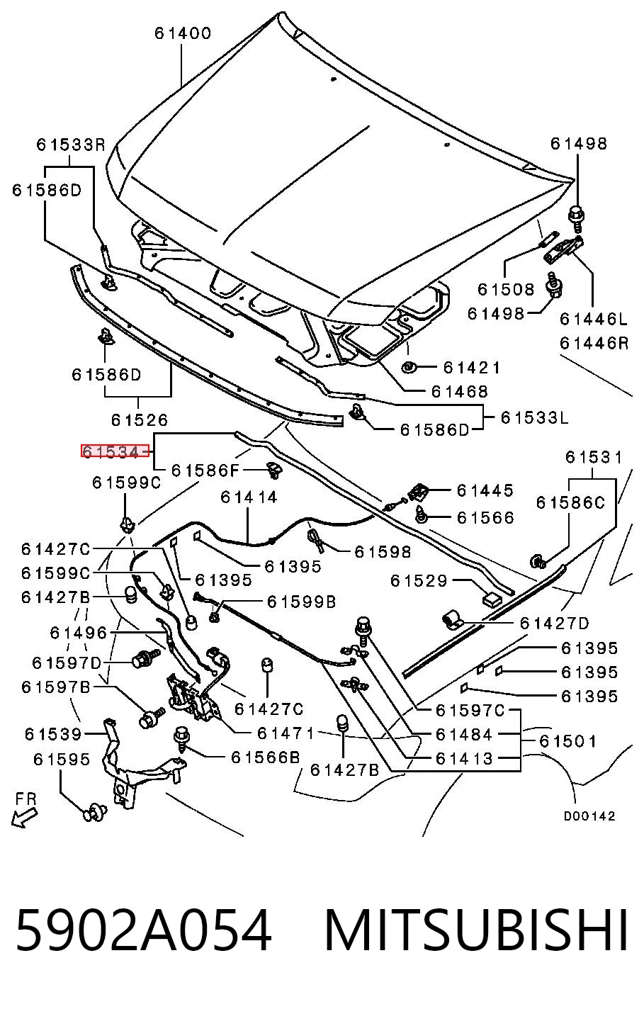 5902A054 Mitsubishi Uszczelka maski