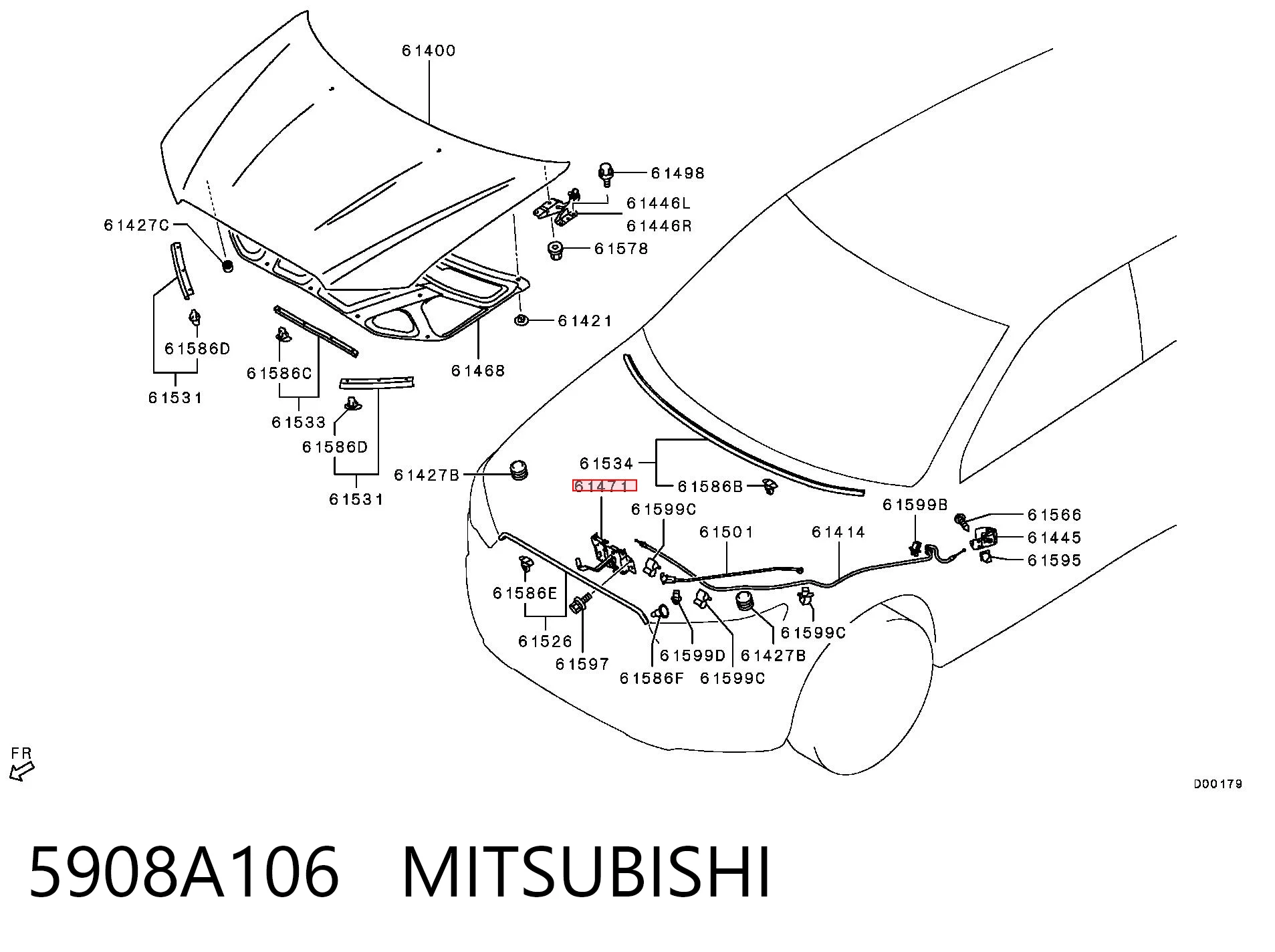5908A106 Mitsubishi Zamek maski