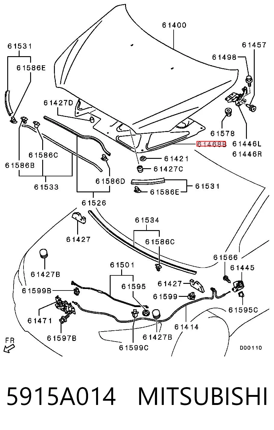 Wygluszenie maski do Mitsubishi Lancer CY_A, CZ_A