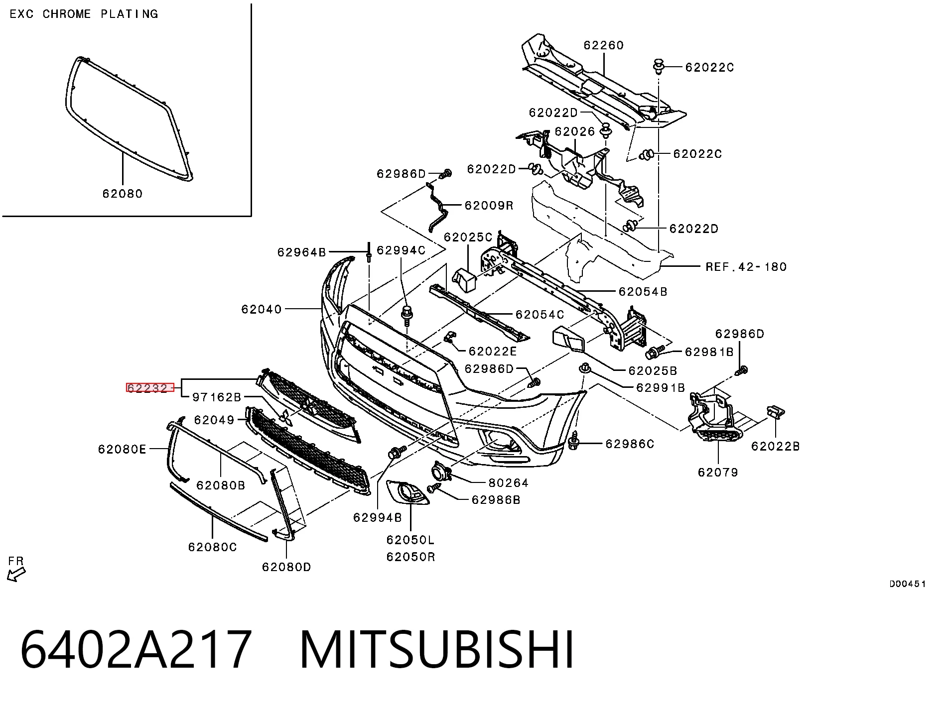Atrapa chłodnicy Mitsubishi ASX SUV (GA) (2010 - 2026) cena, od 29,78 USD