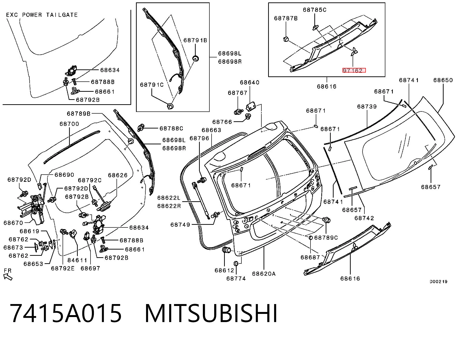 7415A015 Mitsubishi Emblemat na klapę bagaznika (znaczek firmowy)