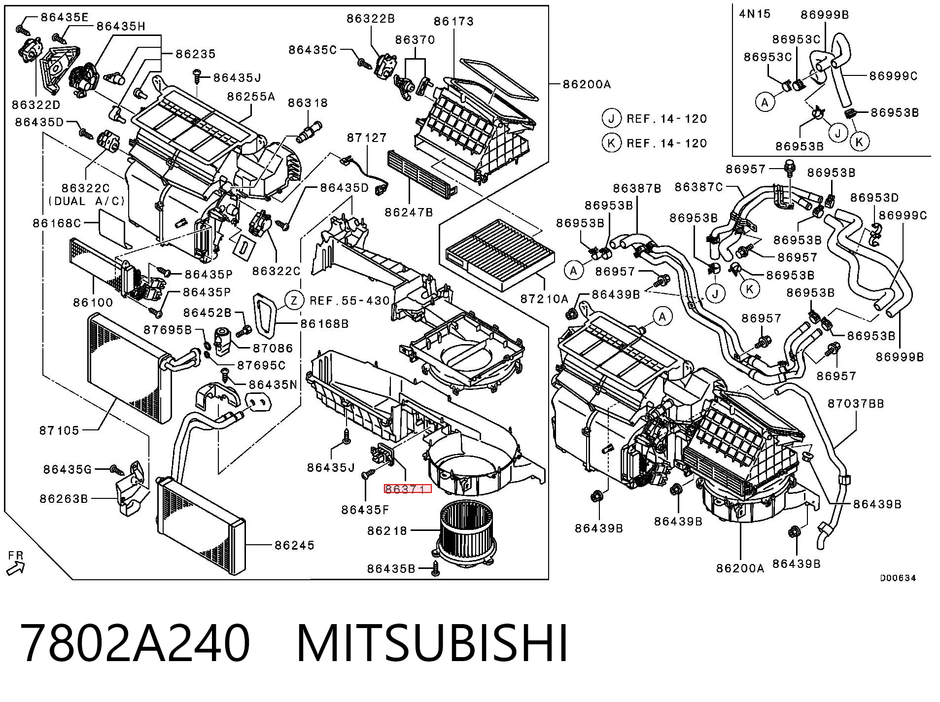 7802A240 Mitsubishi Rezystor wentylatora nagrzewnicy (ogrzewacza kabiny)