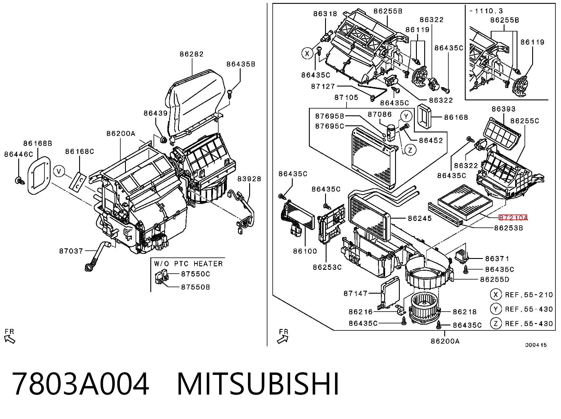 7803A004 Mitsubishi Filtr kabiny