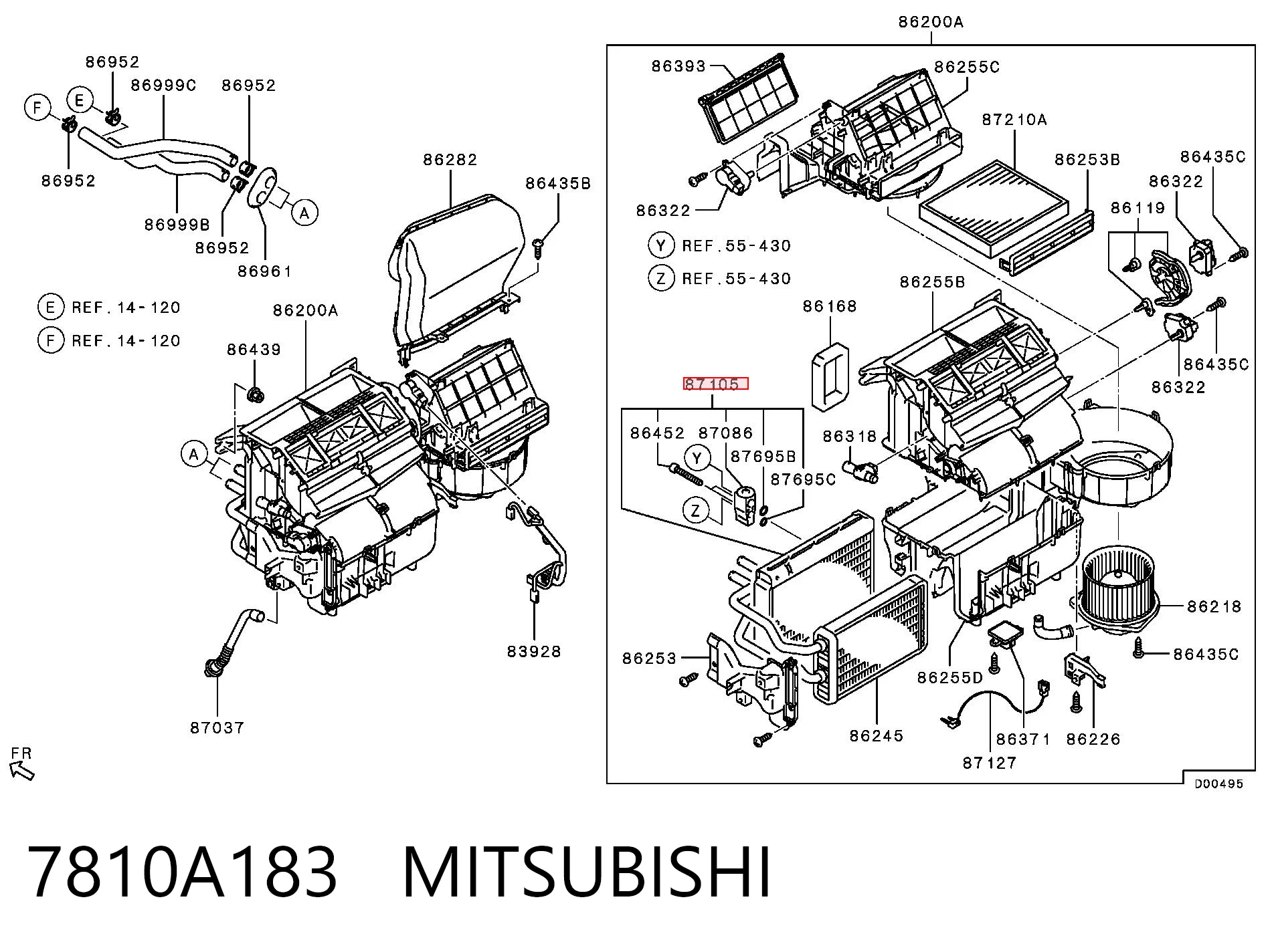 Parownik klimatyzacji do Mitsubishi Outlander III GF, GG