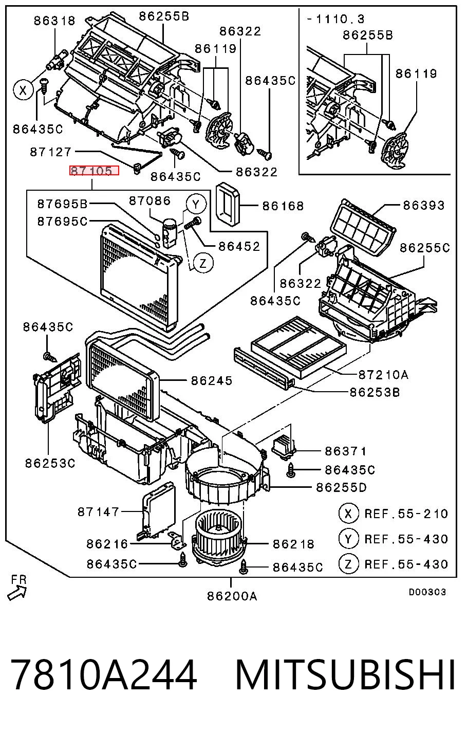 Parownik klimatyzacji Mitsubishi Lancer X sedana (CY_A, CZ_A) (2007 - 2026) cena, od 38,63 USD