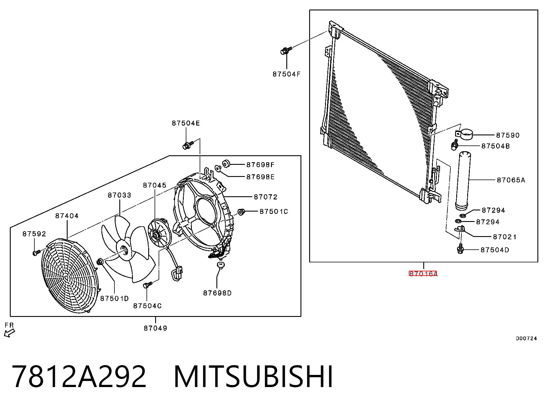 7812A292 Mitsubishi Chłodnica klimatyzacji