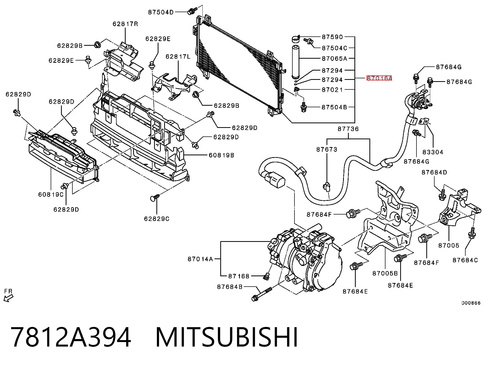 7812A394 Mitsubishi Chłodnica klimatyzacji