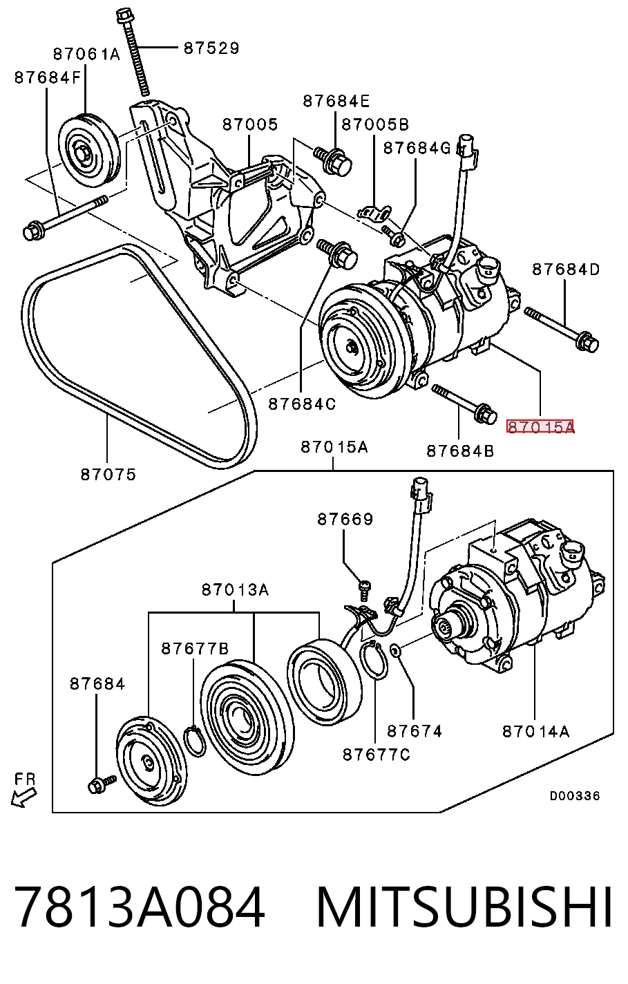 7813A084 Mitsubishi Sprężarka klimatyzacji
