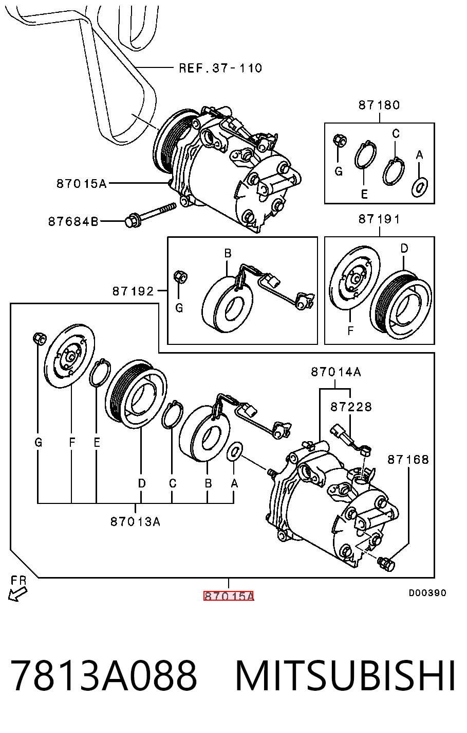 7813A088 Mitsubishi Sprężarka klimatyzacji