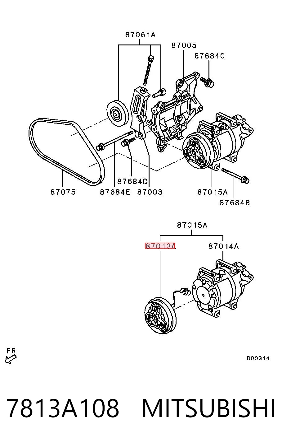 7813A108 Mitsubishi Sprzęgło sprężarki klimatyzacji