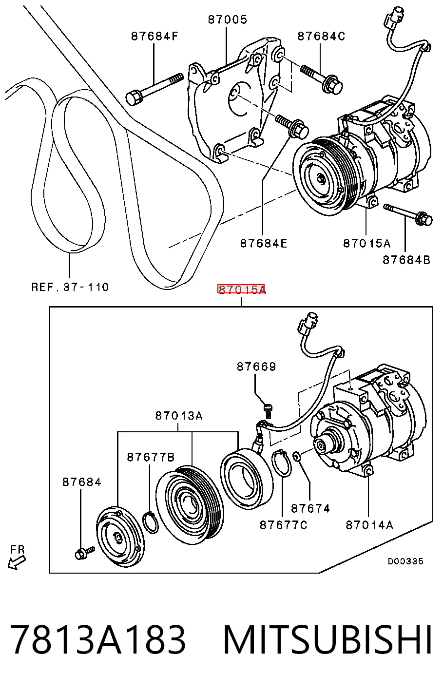 7813A183 Mitsubishi Sprężarka klimatyzacji