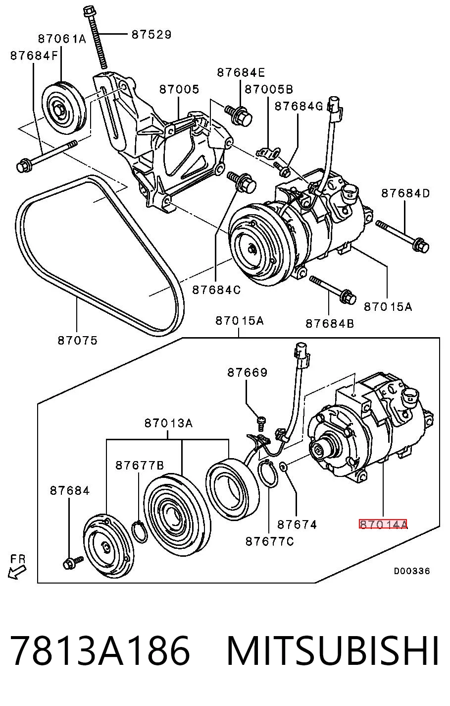 7813A186 Mitsubishi Sprężarka klimatyzacji