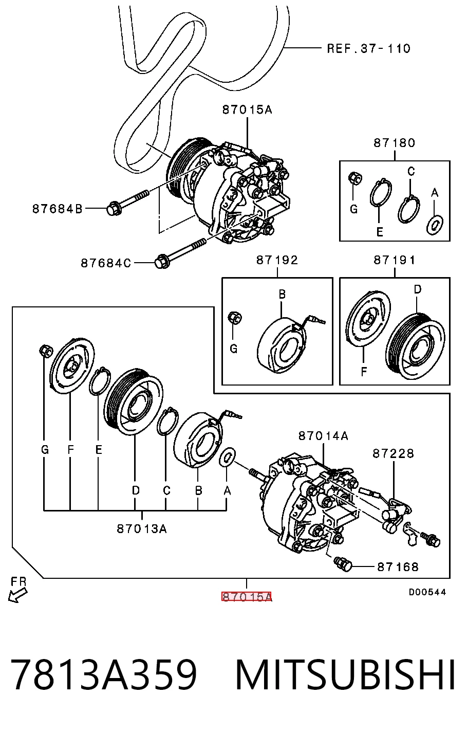 7813A359 Mitsubishi Sprężarka klimatyzacji