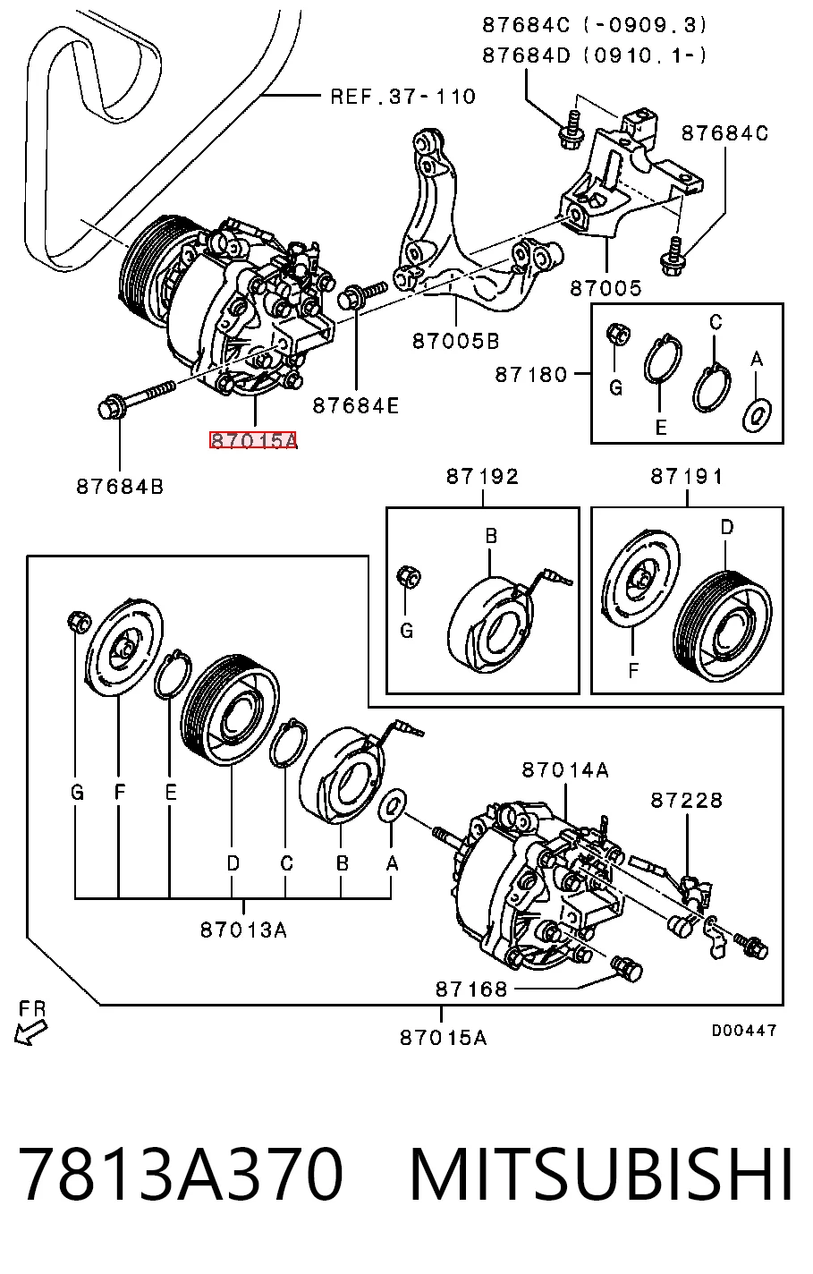 7813A370 Mitsubishi Sprężarka klimatyzacji