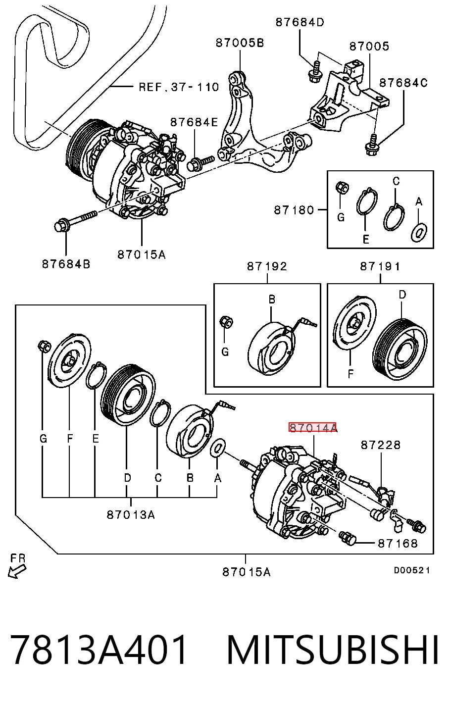 7813A401 Mitsubishi Sprężarka klimatyzacji