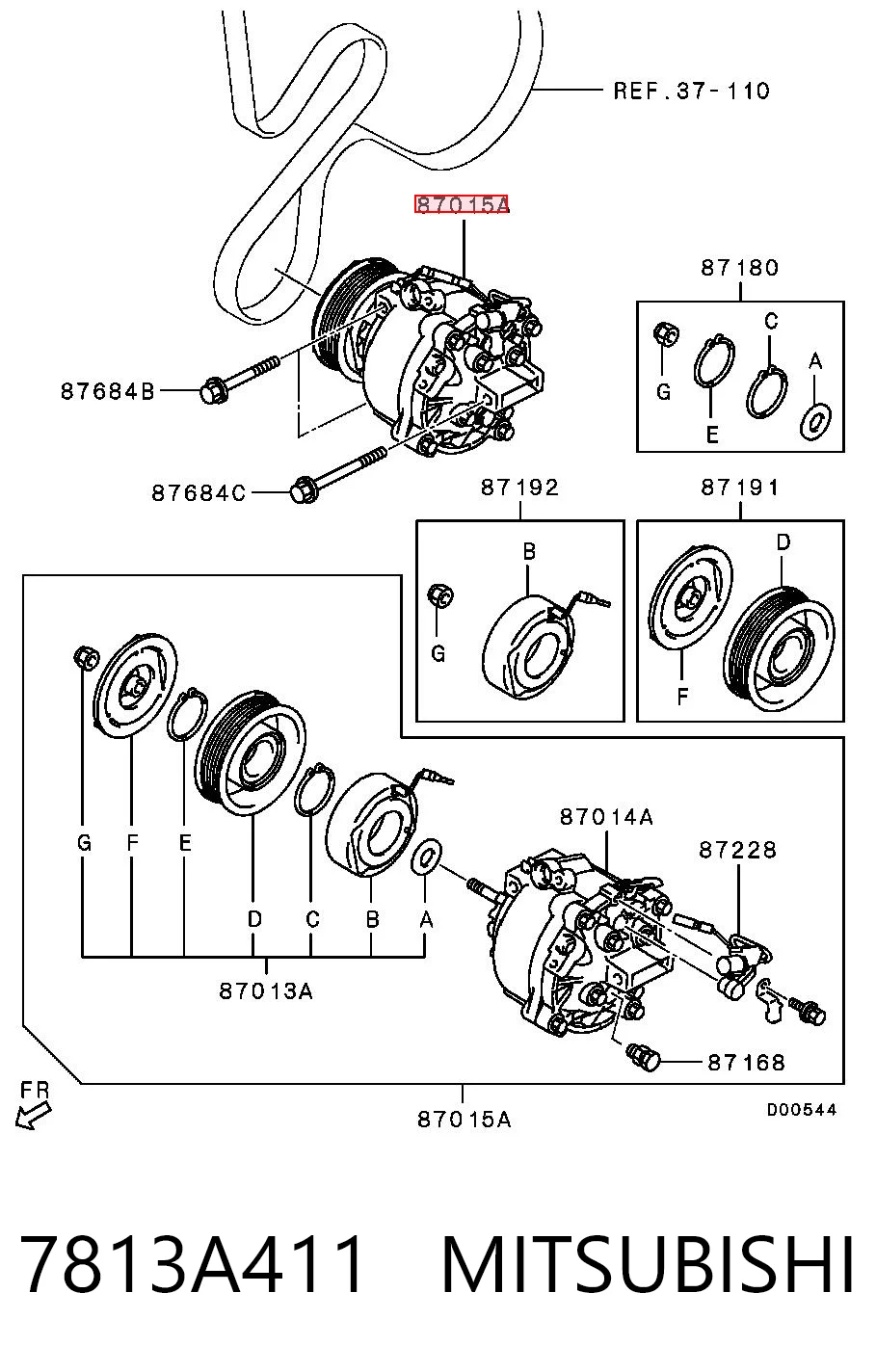 7813A411 Mitsubishi Sprężarka klimatyzacji