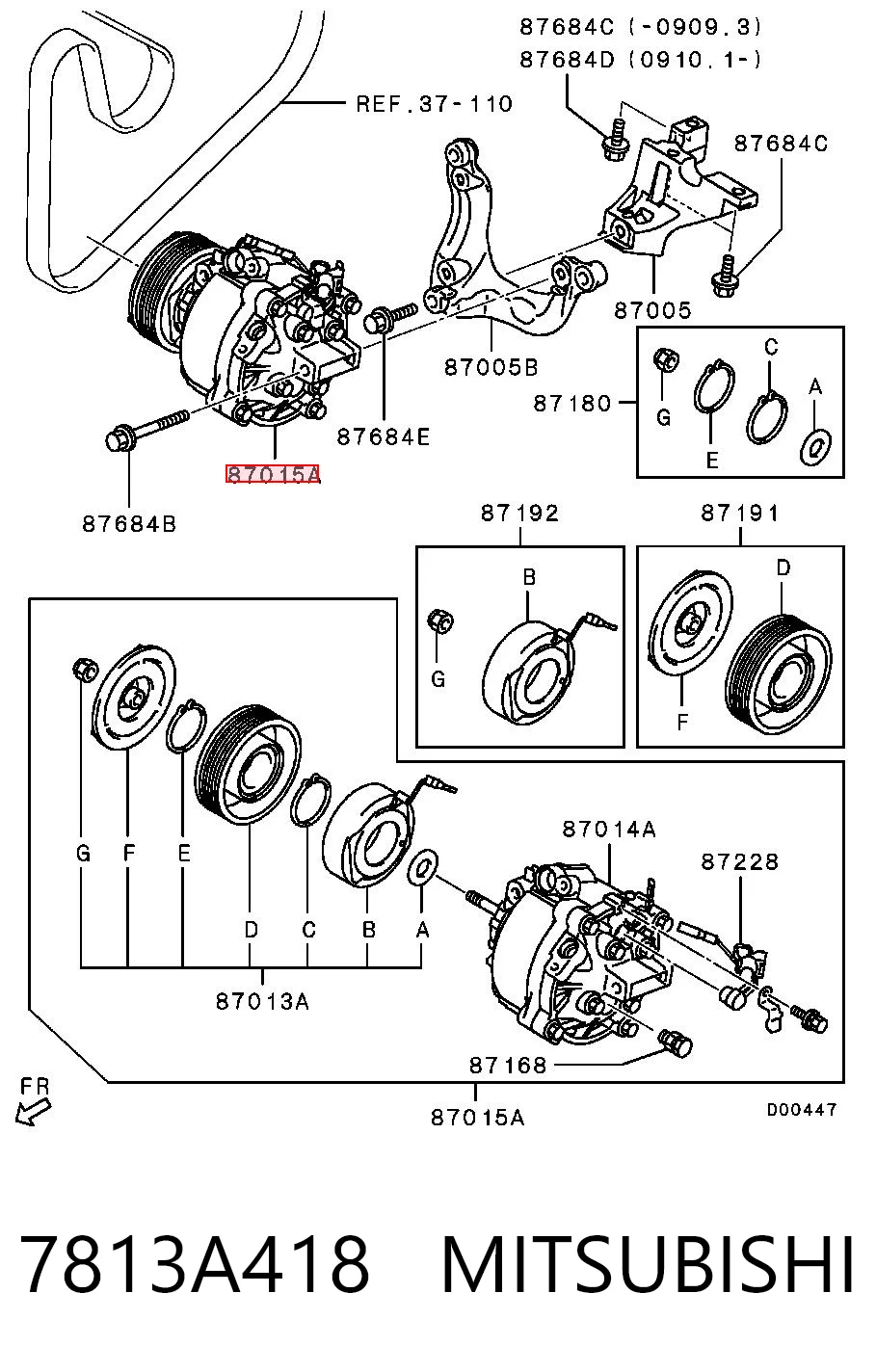 7813A418 Mitsubishi Sprężarka klimatyzacji