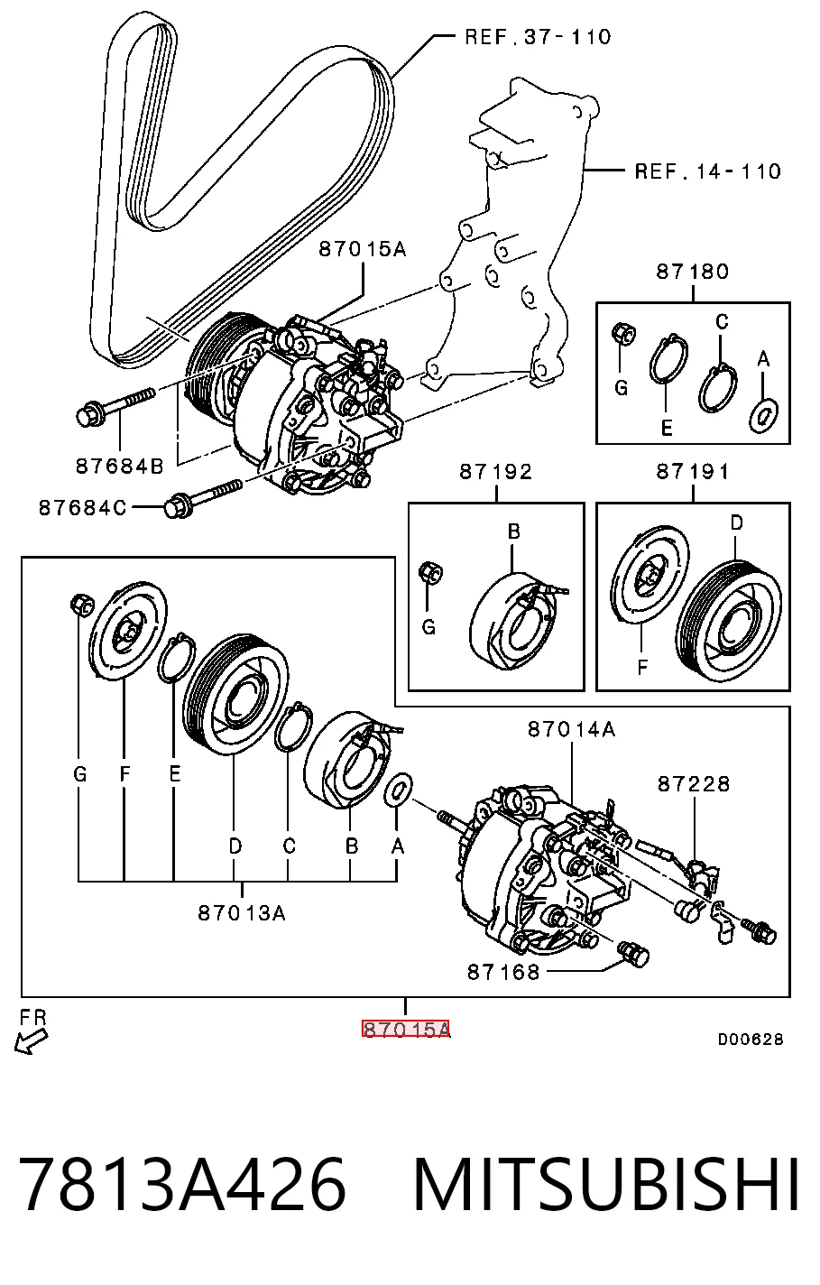 7813A426 Mitsubishi Sprężarka klimatyzacji