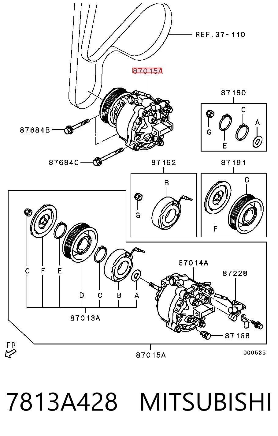 7813A428 Mitsubishi Sprężarka klimatyzacji