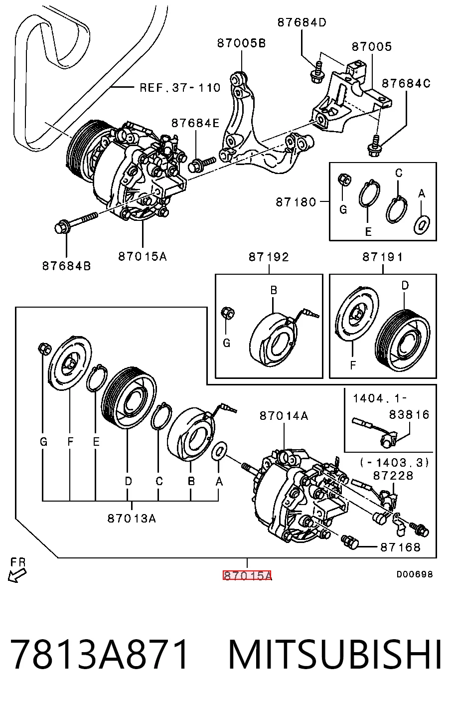 7813A871 Mitsubishi Sprężarka klimatyzacji