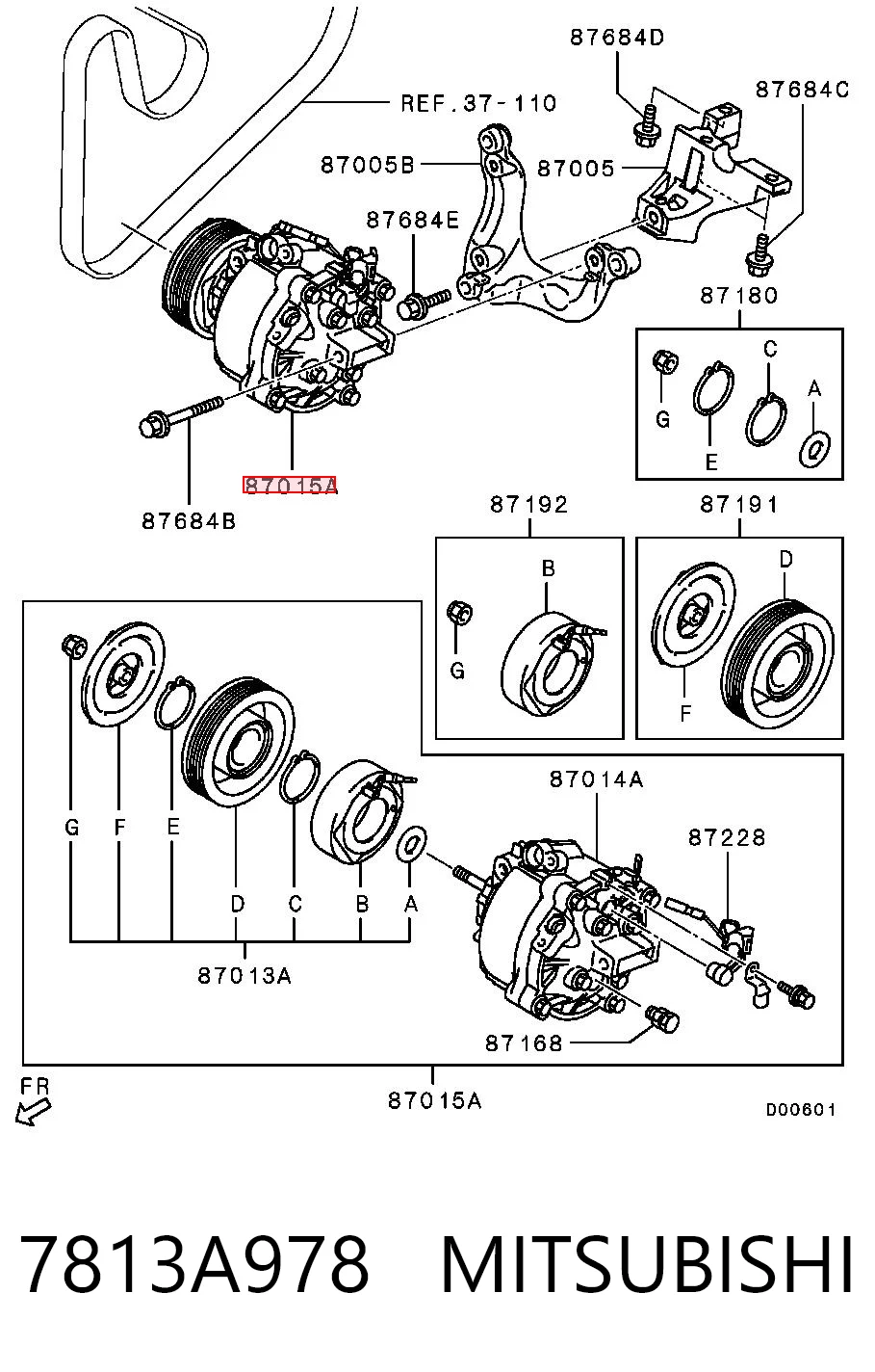 7813A978 Mitsubishi Sprężarka klimatyzacji