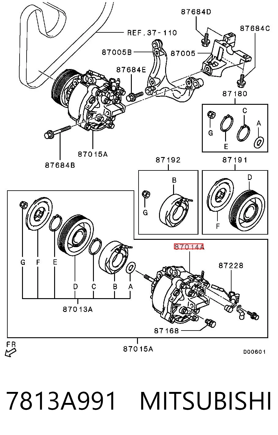 7813A991 Mitsubishi Sprężarka klimatyzacji