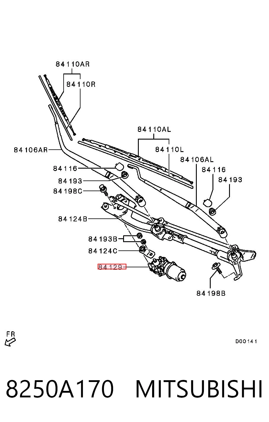 Silniczek wycieraczki szyby przedniej do Mitsubishi Lancer X CY_A, CZ_A
